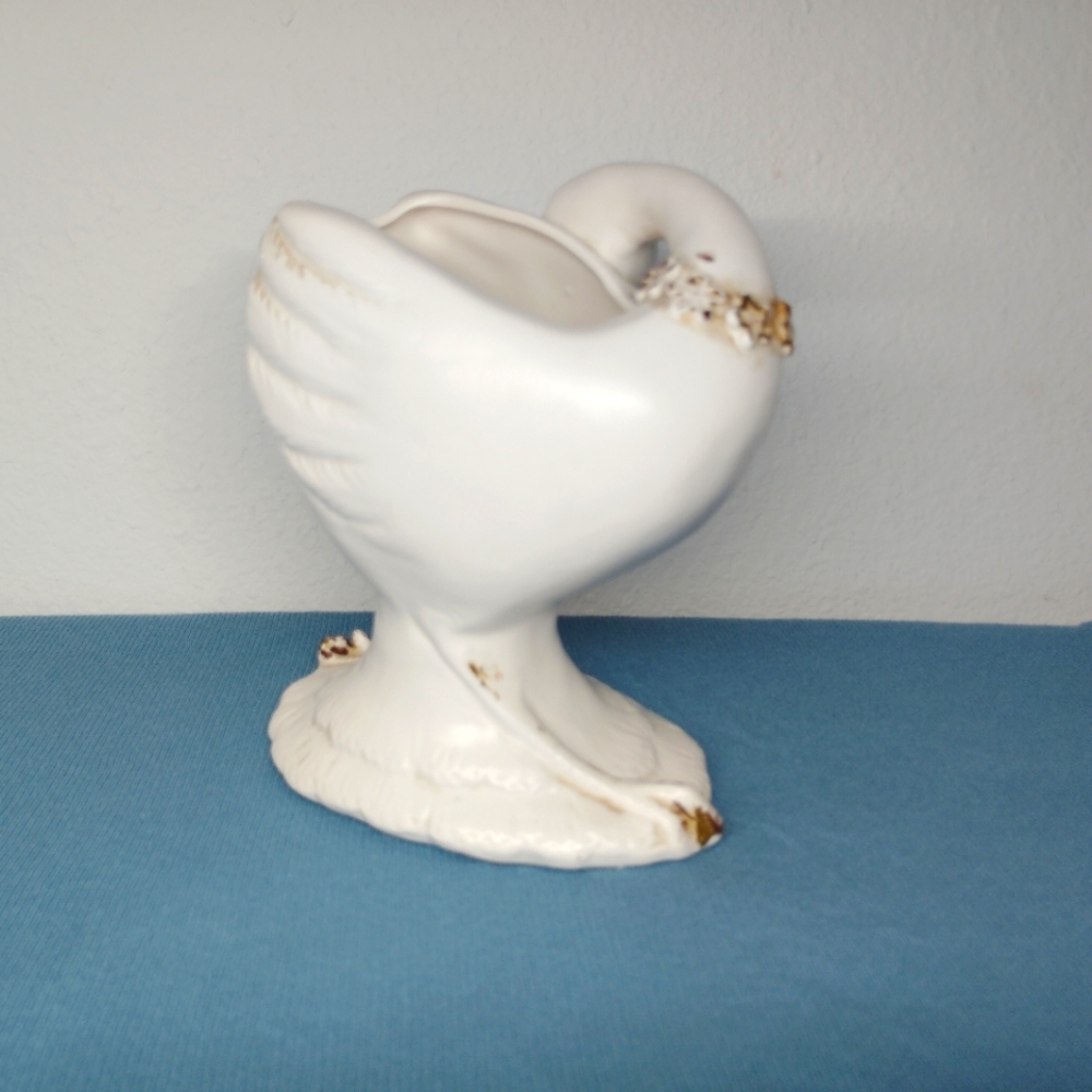 Lefton Porcelain Vase Baby Girl Planter Container Bird 1963 Vintage #1789 Pink - Picture 8 of 15